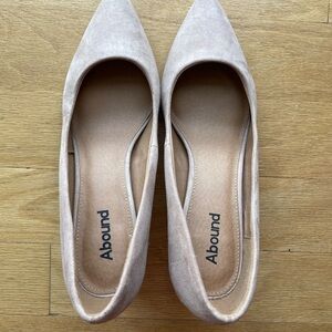 Abound Tan Faux Suede Minimalist Slip-On Heels Pumps